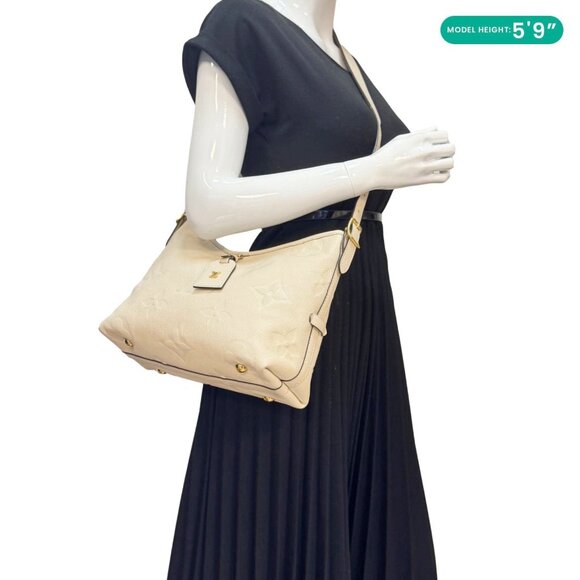 Louis Vuitton Carryall PM Monogram Empreinte Leather Shoulder Bag Off White - Picture 2 of 15